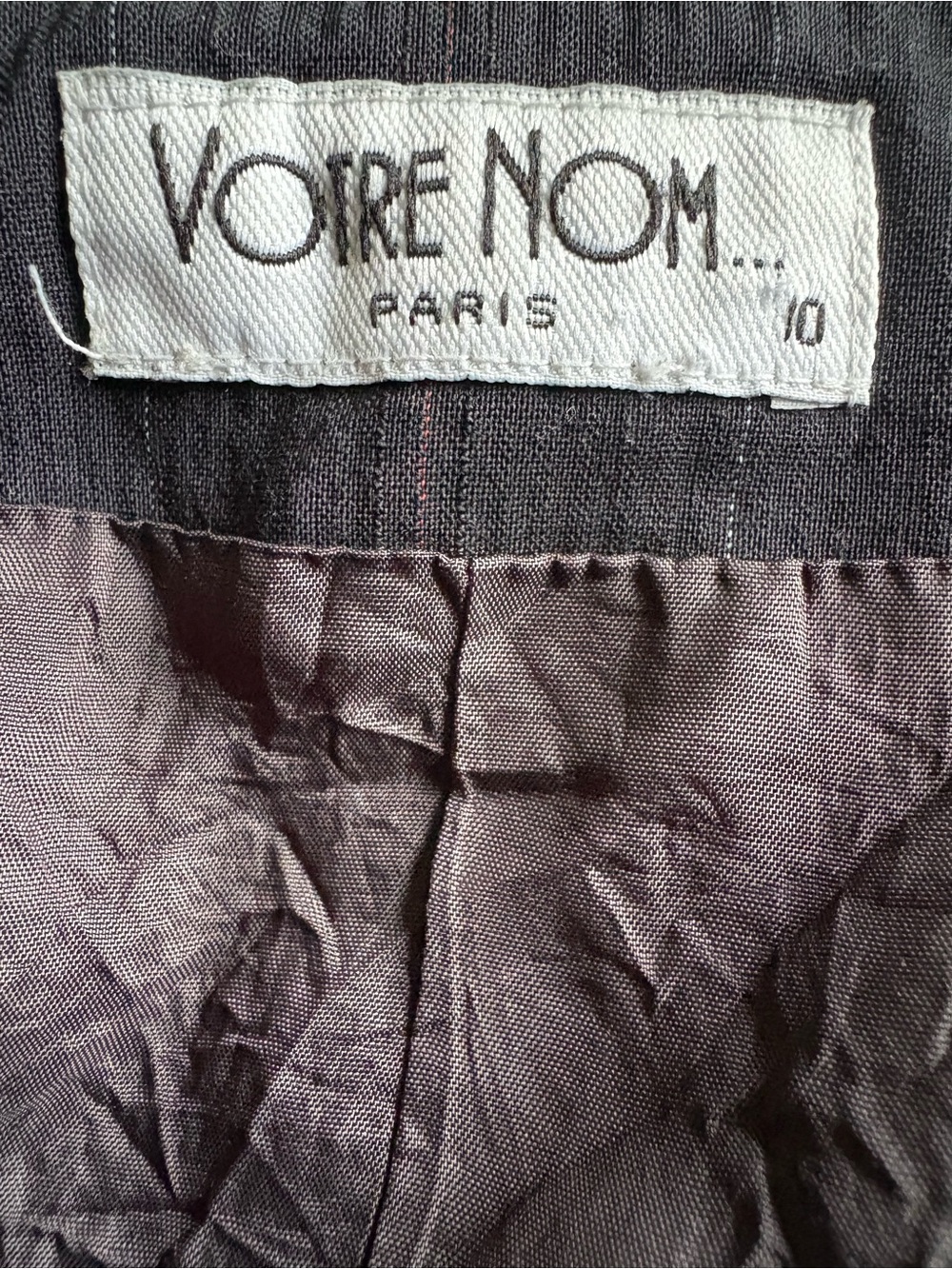 Vintage Votre Nom Paris Ruffled V-Neck Pinstripe Vest Top - 10 - Picture 5 of 5